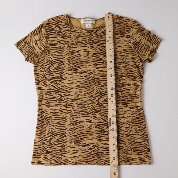 Jones New York Sport T-Shirt Women’s M Tiger Animal Print 100% Cotton Safari Y2K - Picture 4 of 7